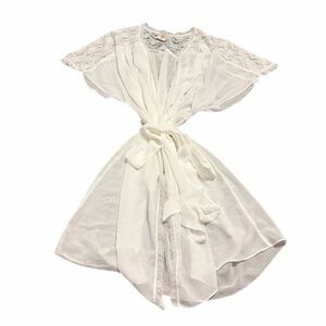 Y2K Free People In Bloom Sheer Lace Ethereal Robe (Ivory/White) Size Large